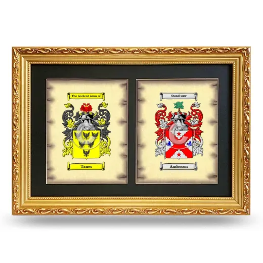 Double Coat of Arms Framed - Gold