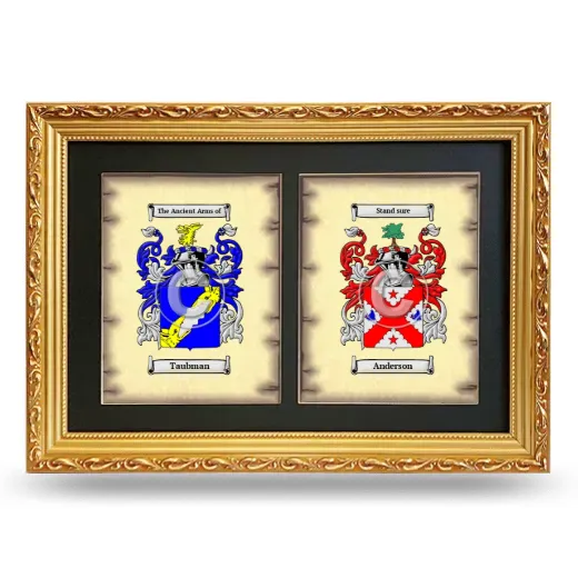 Double Coat of Arms Framed - Gold