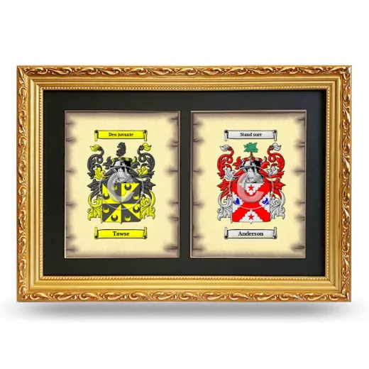Double Coat of Arms Framed - Gold