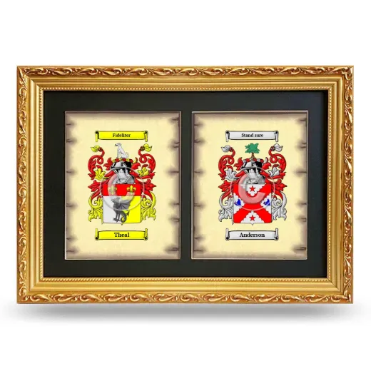 Double Coat of Arms Framed - Gold