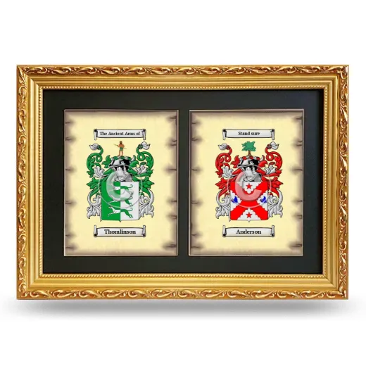 Double Coat of Arms Framed - Gold