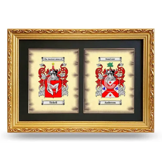 Double Coat of Arms Framed - Gold