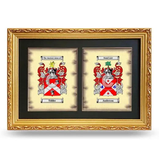 Double Coat of Arms Framed - Gold