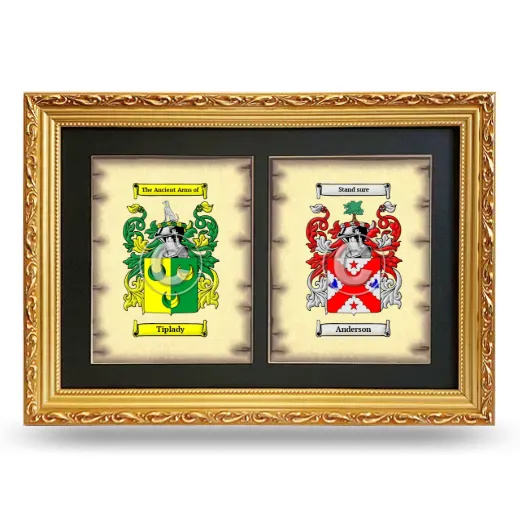 Double Coat of Arms Framed - Gold