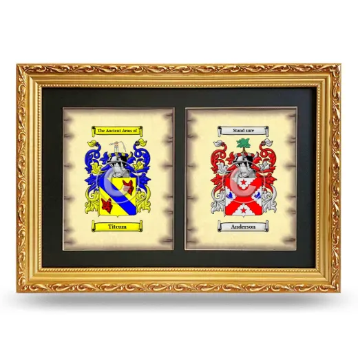 Double Coat of Arms Framed - Gold