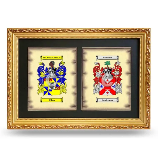 Double Coat of Arms Framed - Gold