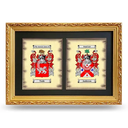 Double Coat of Arms Framed - Gold