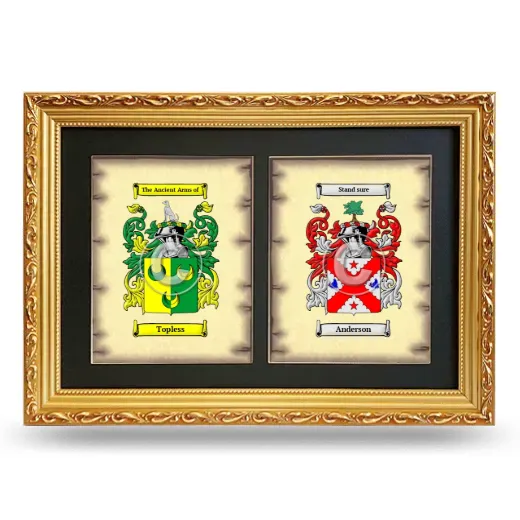 Double Coat of Arms Framed - Gold