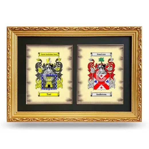 Double Coat of Arms Framed - Gold