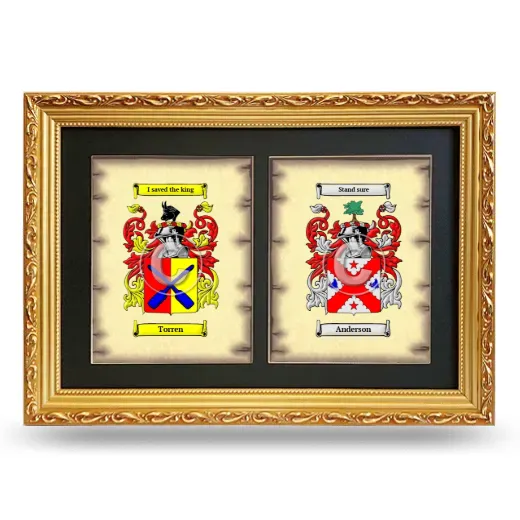 Double Coat of Arms Framed - Gold