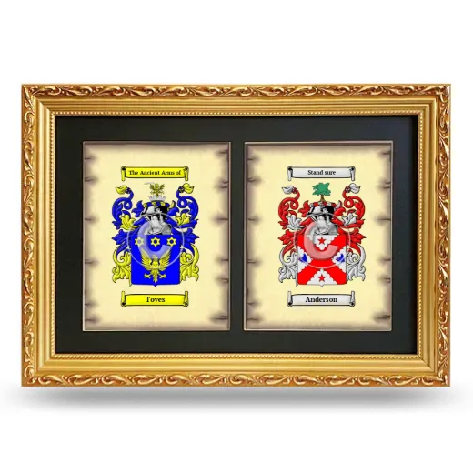 Double Coat of Arms Framed - Gold