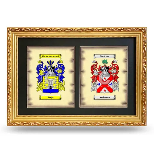 Double Coat of Arms Framed - Gold