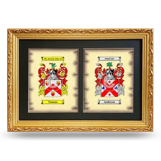 Double Coat of Arms Framed - Gold