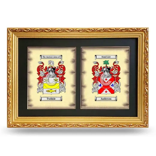 Double Coat of Arms Framed - Gold