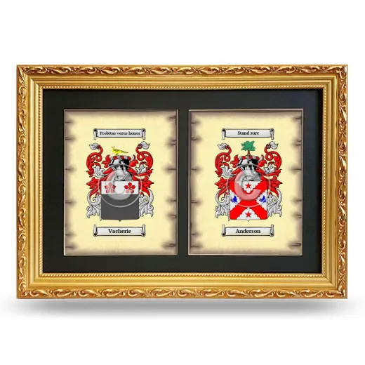 Double Coat of Arms Framed - Gold