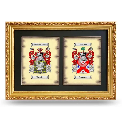 Double Coat of Arms Framed - Gold