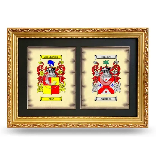 Double Coat of Arms Framed - Gold