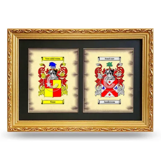 Double Coat of Arms Framed - Gold