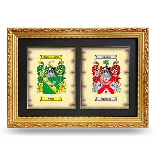 Double Coat of Arms Framed - Gold