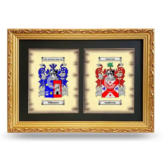 Double Coat of Arms Framed - Gold