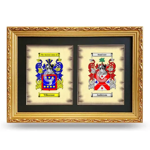Double Coat of Arms Framed - Gold