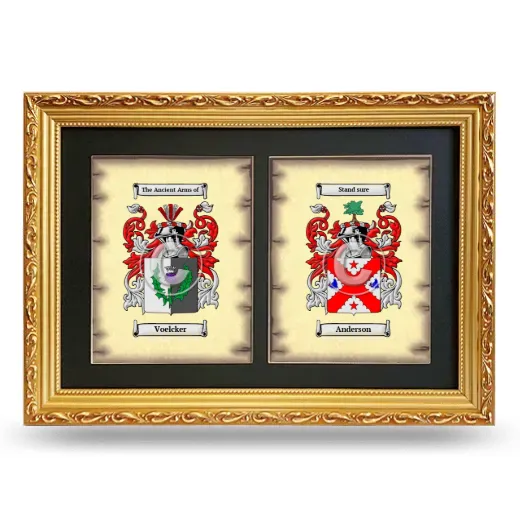 Double Coat of Arms Framed - Gold
