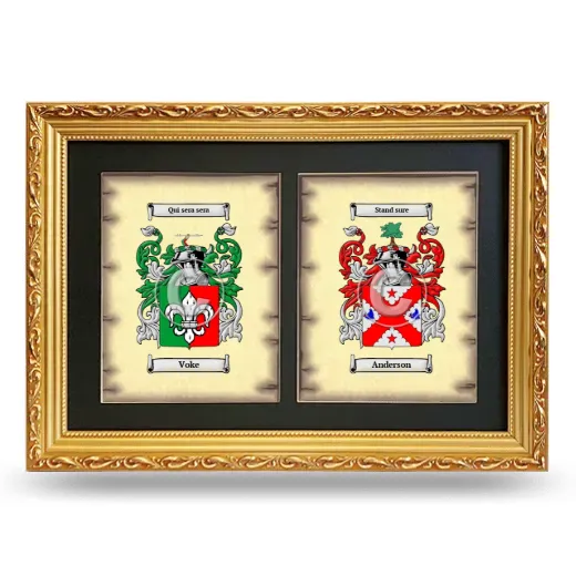 Double Coat of Arms Framed - Gold