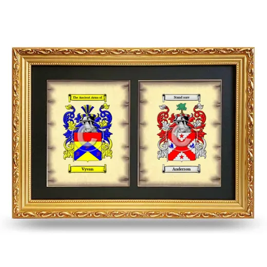 Double Coat of Arms Framed - Gold