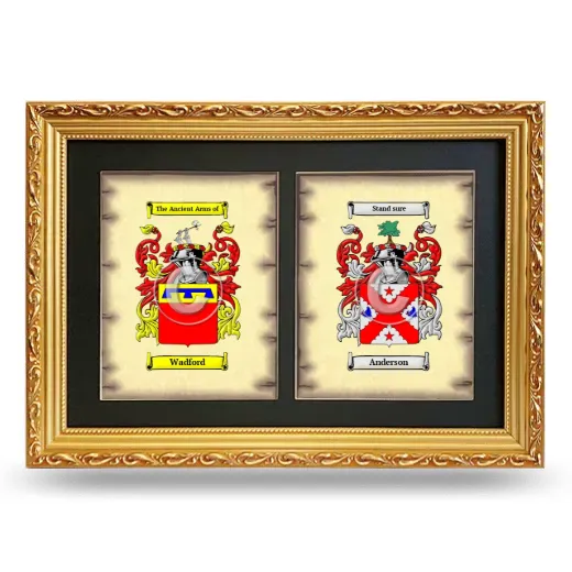 Double Coat of Arms Framed - Gold