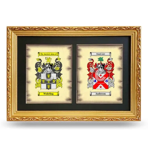 Double Coat of Arms Framed - Gold