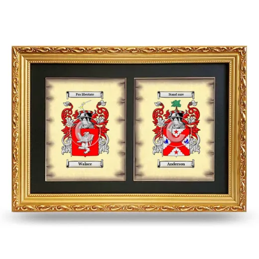 Double Coat of Arms Framed - Gold