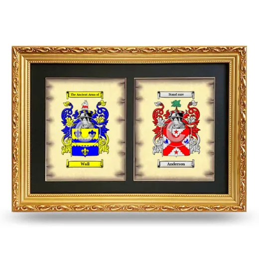 Double Coat of Arms Framed - Gold