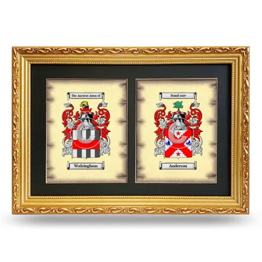 Double Coat of Arms Framed - Gold