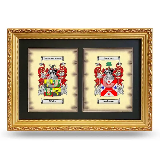 Double Coat of Arms Framed - Gold