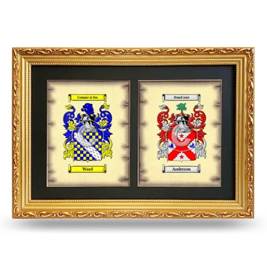 Double Coat of Arms Framed - Gold