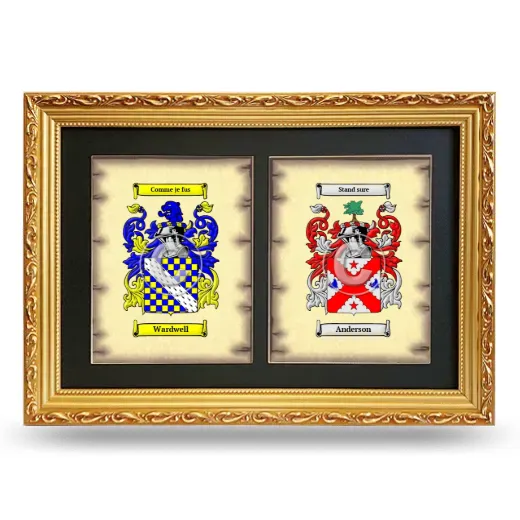 Double Coat of Arms Framed - Gold