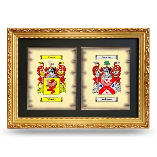 Double Coat of Arms Framed - Gold