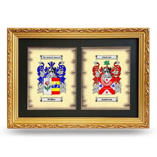 Double Coat of Arms Framed - Gold
