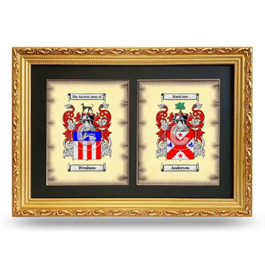 Double Coat of Arms Framed - Gold