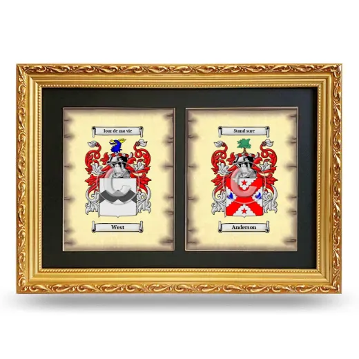Double Coat of Arms Framed - Gold