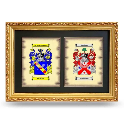 Double Coat of Arms Framed - Gold