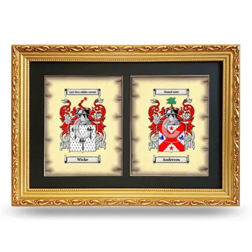 Double Coat of Arms Framed - Gold