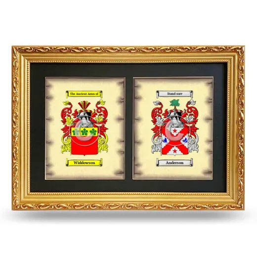 Double Coat of Arms Framed - Gold