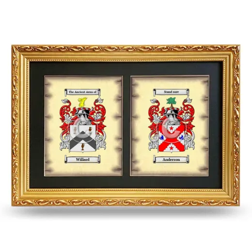 Double Coat of Arms Framed - Gold
