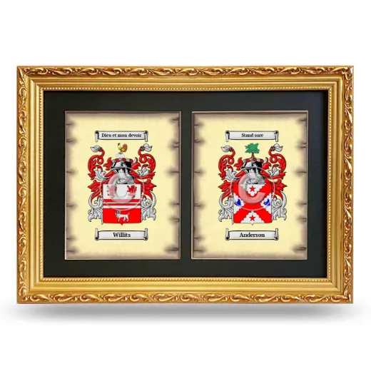 Double Coat of Arms Framed - Gold