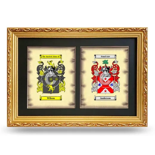 Double Coat of Arms Framed - Gold