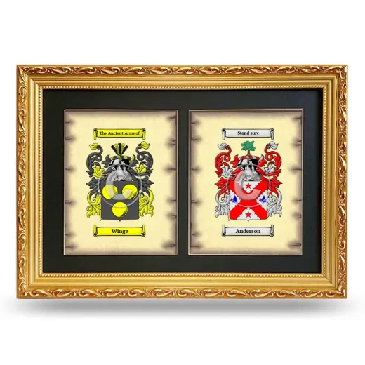 Double Coat of Arms Framed - Gold