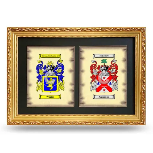 Double Coat of Arms Framed - Gold