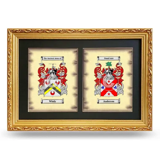Double Coat of Arms Framed - Gold