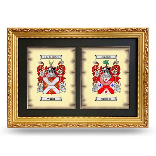 Double Coat of Arms Framed - Gold